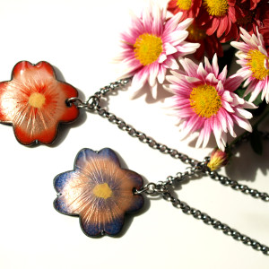Red and Blue flower Pendant