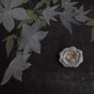 Silver White Flower brooch