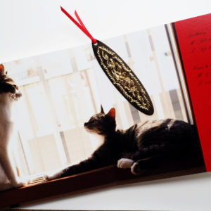 Bookmark : Arabesque (Large / black) with a picture book