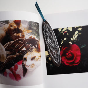 Bookmark : Arabesque (Large / silver) with a picture book