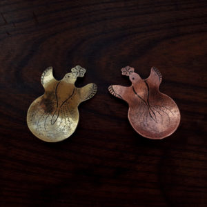 茶匙　鳥と花（真鍮 / 銅）